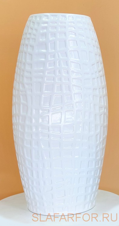МАКРАМЕ ваза настольная, белая глянец